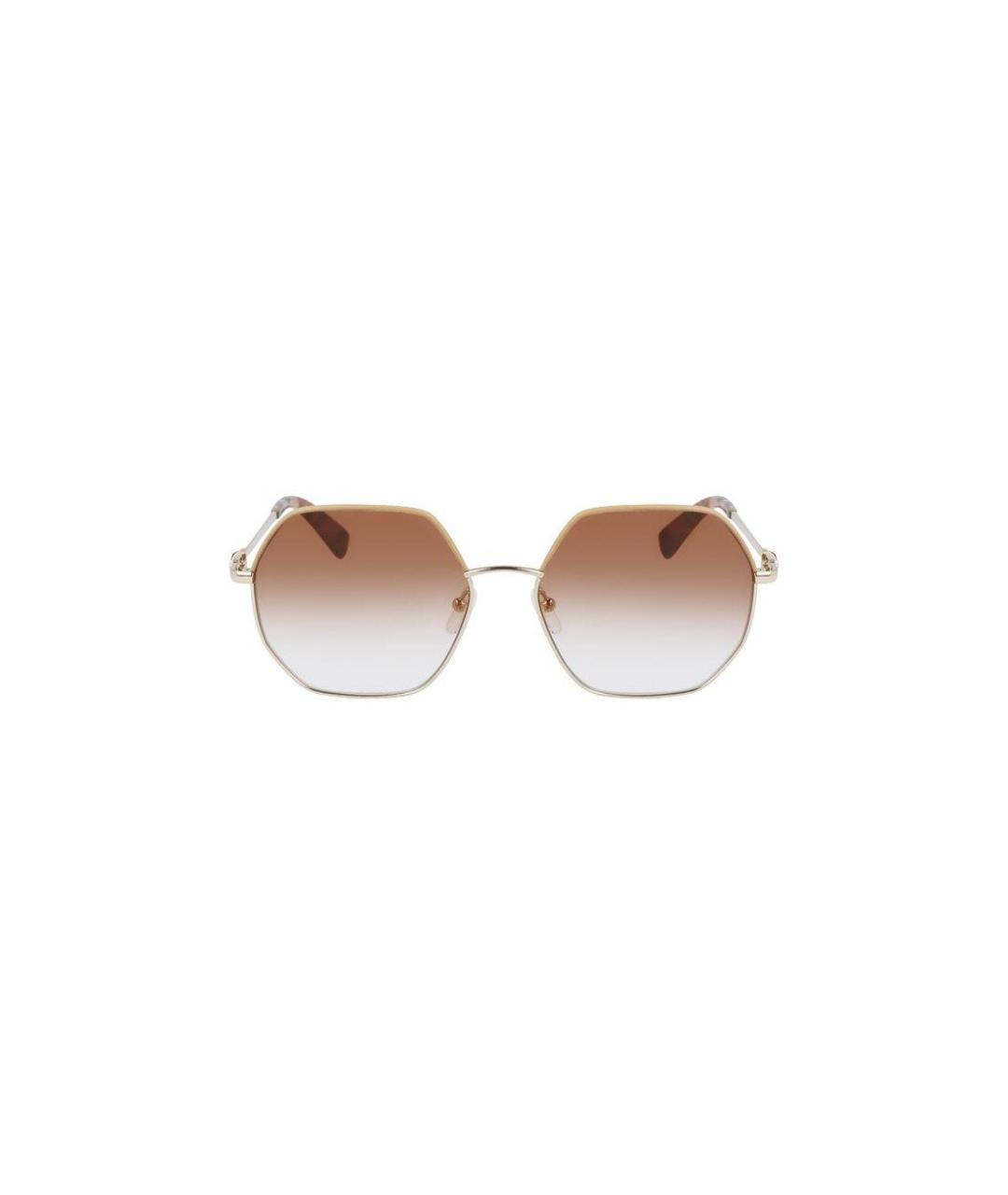 LONGCHAMP Золотые металлические солнцезащитные очки, фото 2