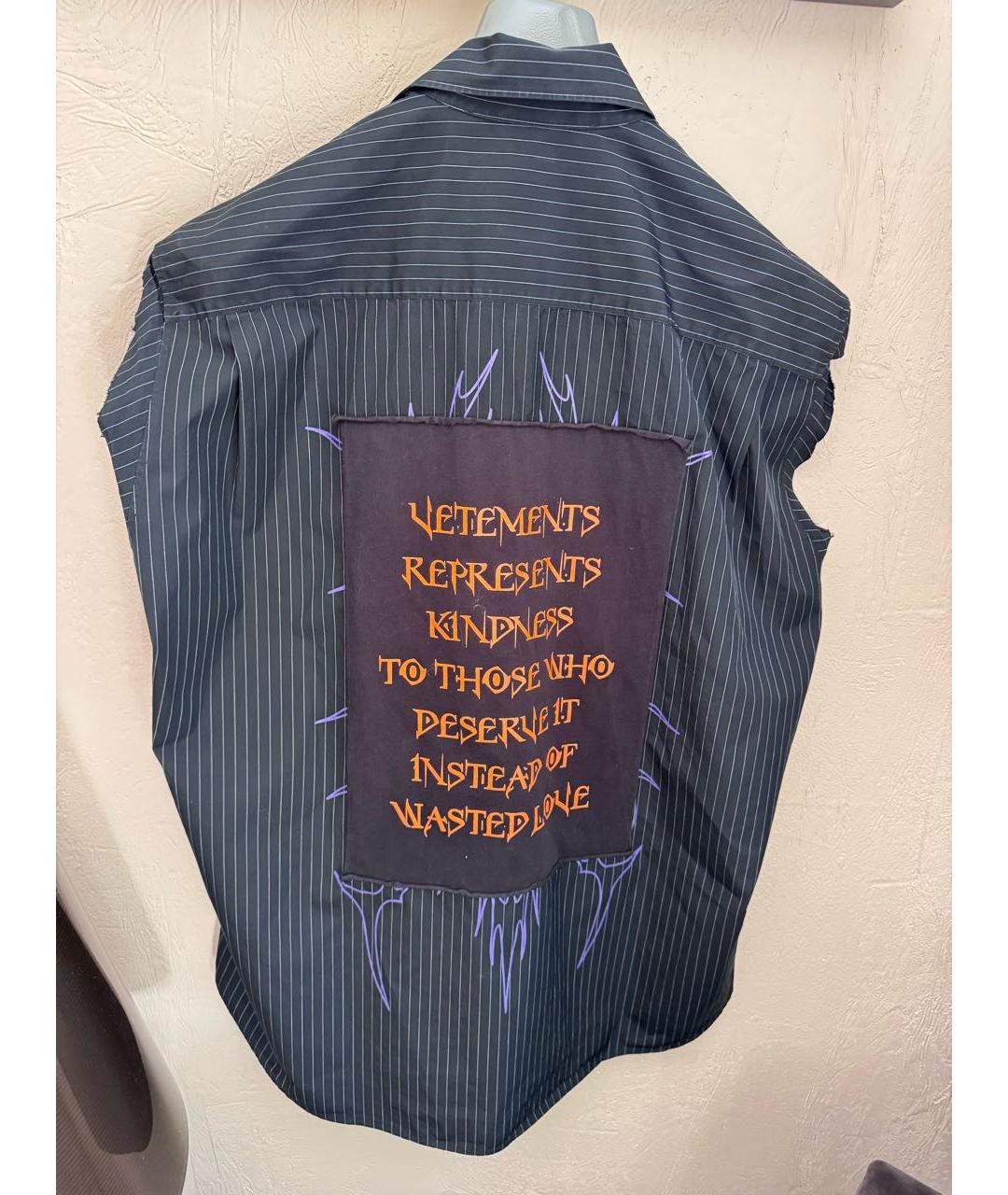 VETEMENTS Антрацитовая хлопковая блузы, фото 2