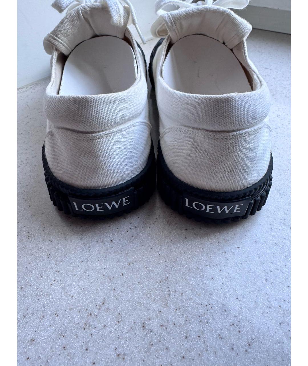 LOEWE Белые текстильные кеды, фото 5