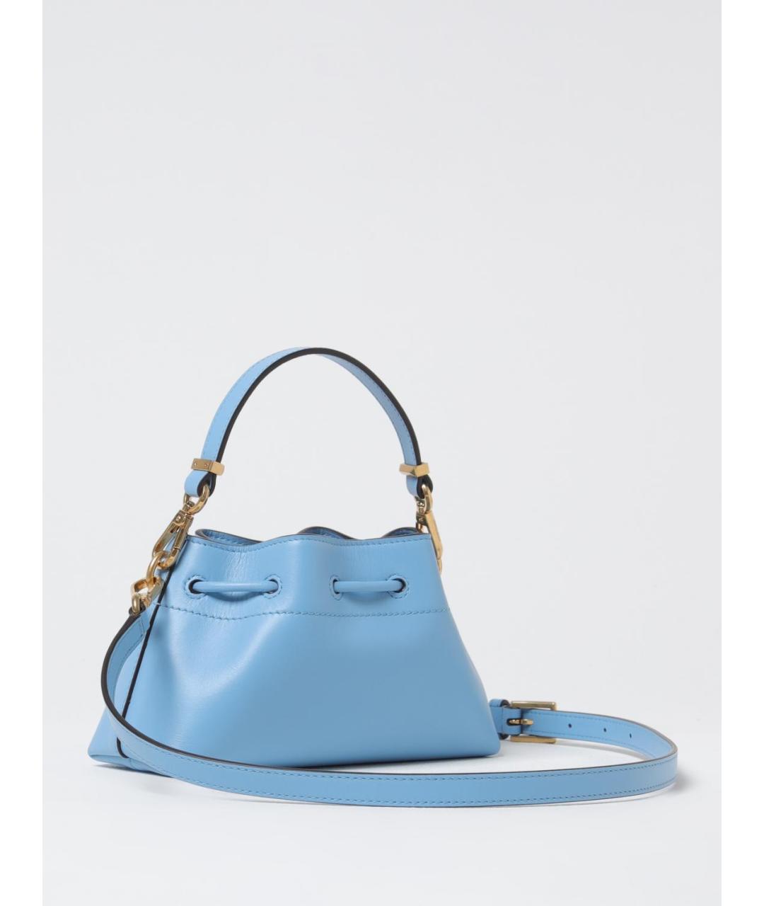 JIMMY CHOO Голубая кожаная сумка с короткими ручками, фото 2