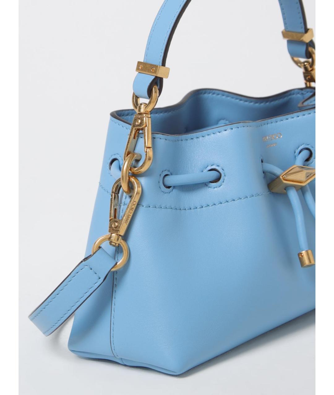 JIMMY CHOO Голубая кожаная сумка с короткими ручками, фото 3