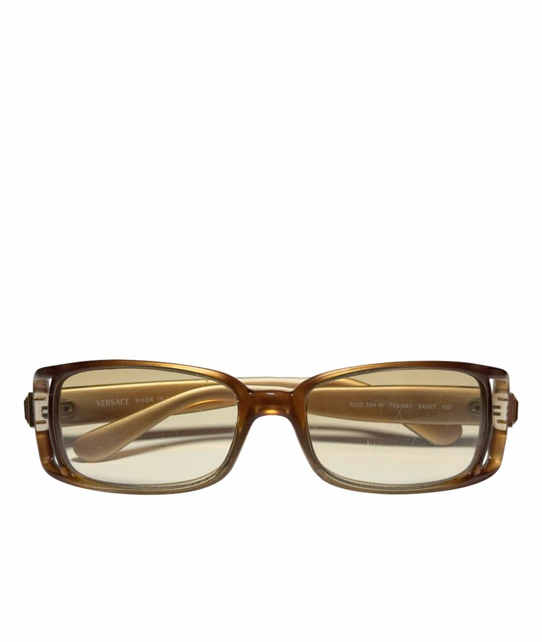 VERSACE Золотые пластиковые солнцезащитные очки, фото 1