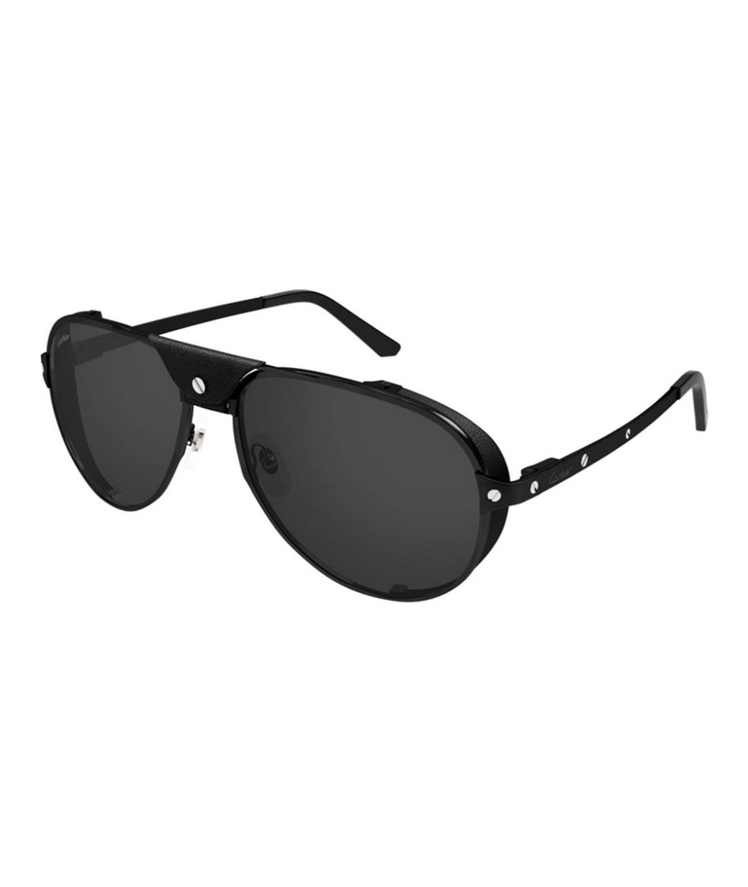 CARTIER Черные металлические солнцезащитные очки, фото 1
