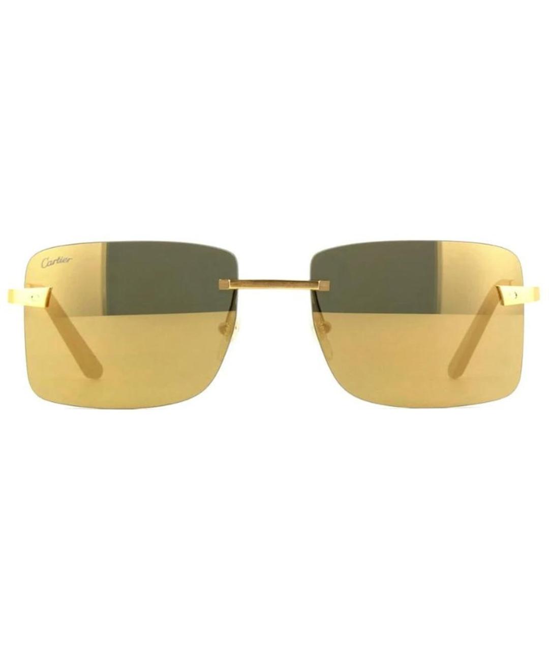 CARTIER Золотые металлические солнцезащитные очки, фото 2