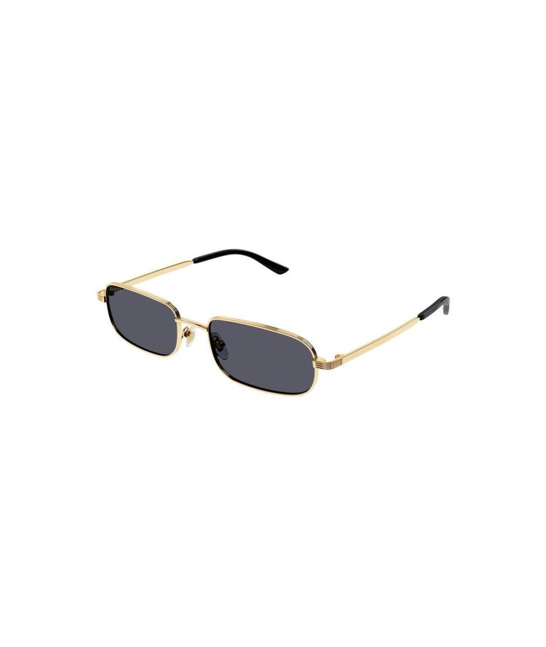 GUCCI Золотые металлические солнцезащитные очки, фото 1