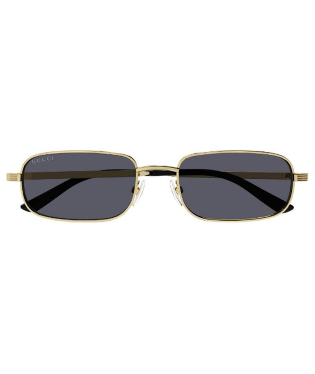 GUCCI Золотые металлические солнцезащитные очки, фото 2