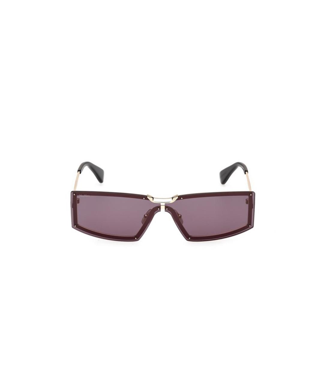 MAX MARA Золотые металлические солнцезащитные очки, фото 3