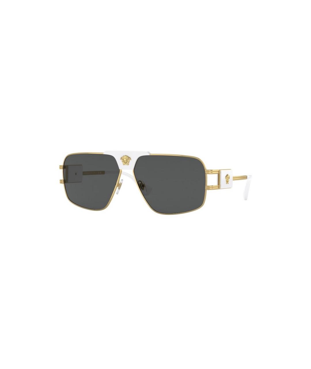 VERSACE Золотые металлические солнцезащитные очки, фото 1