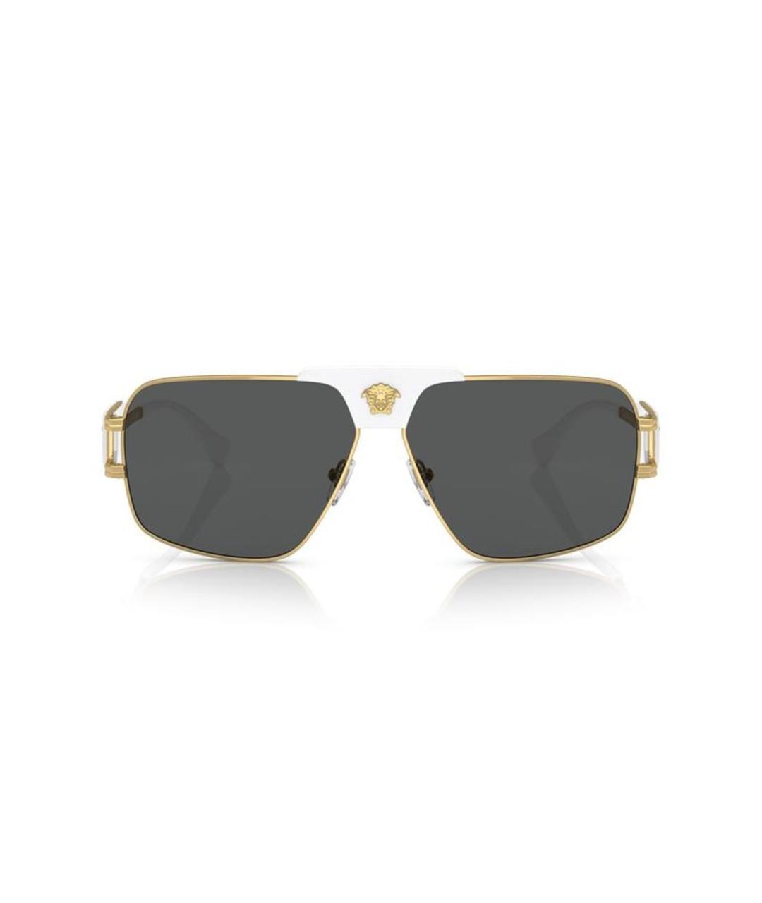 VERSACE Золотые металлические солнцезащитные очки, фото 2