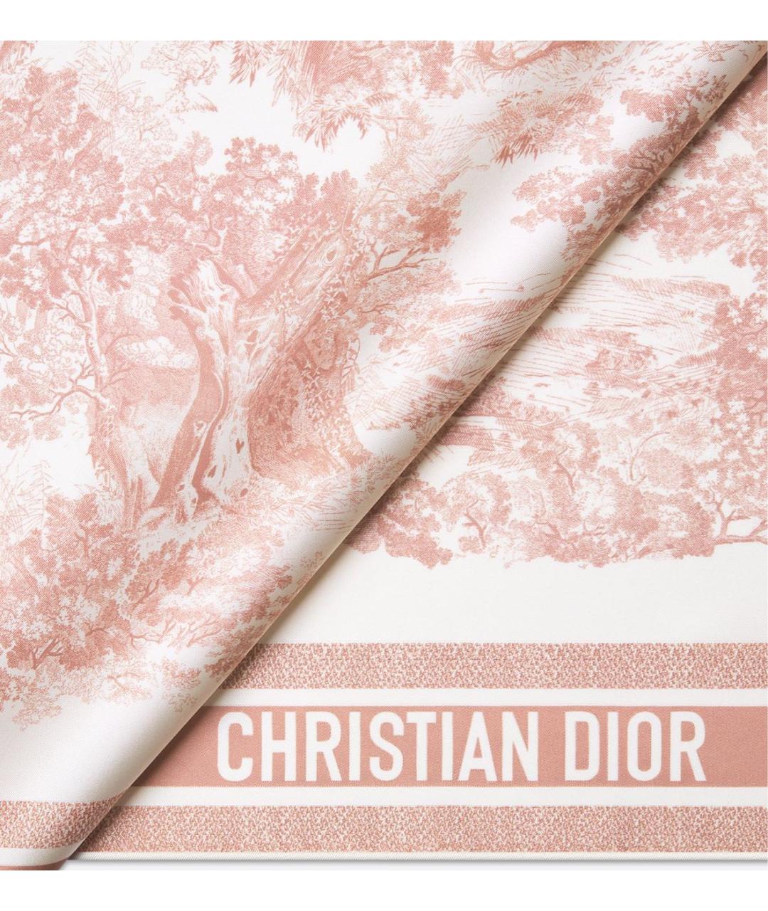 CHRISTIAN DIOR Розовый шелковый платок, фото 2