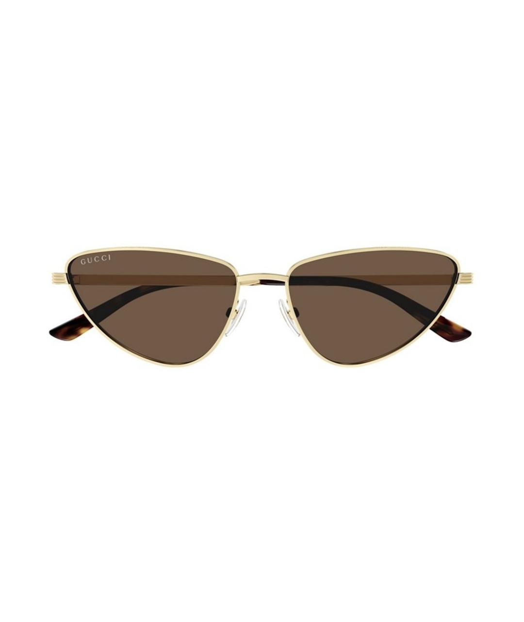 GUCCI Золотые металлические солнцезащитные очки, фото 2