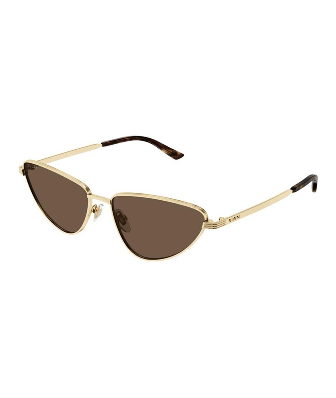 GUCCI Золотые металлические солнцезащитные очки, фото 1