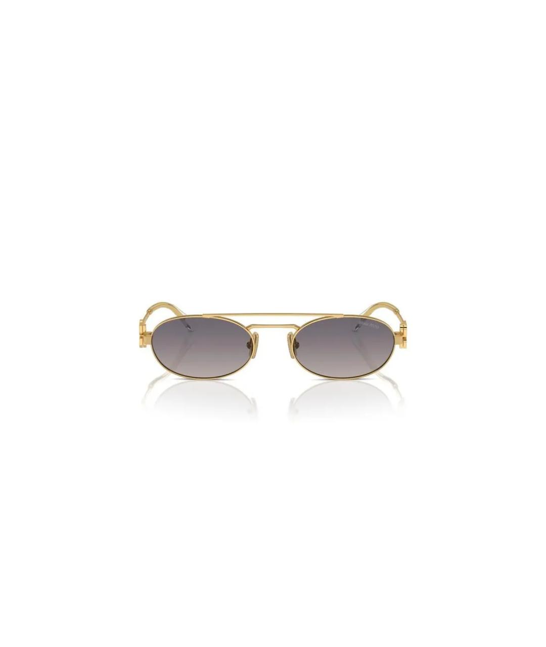 MIU MIU Золотые металлические солнцезащитные очки, фото 2