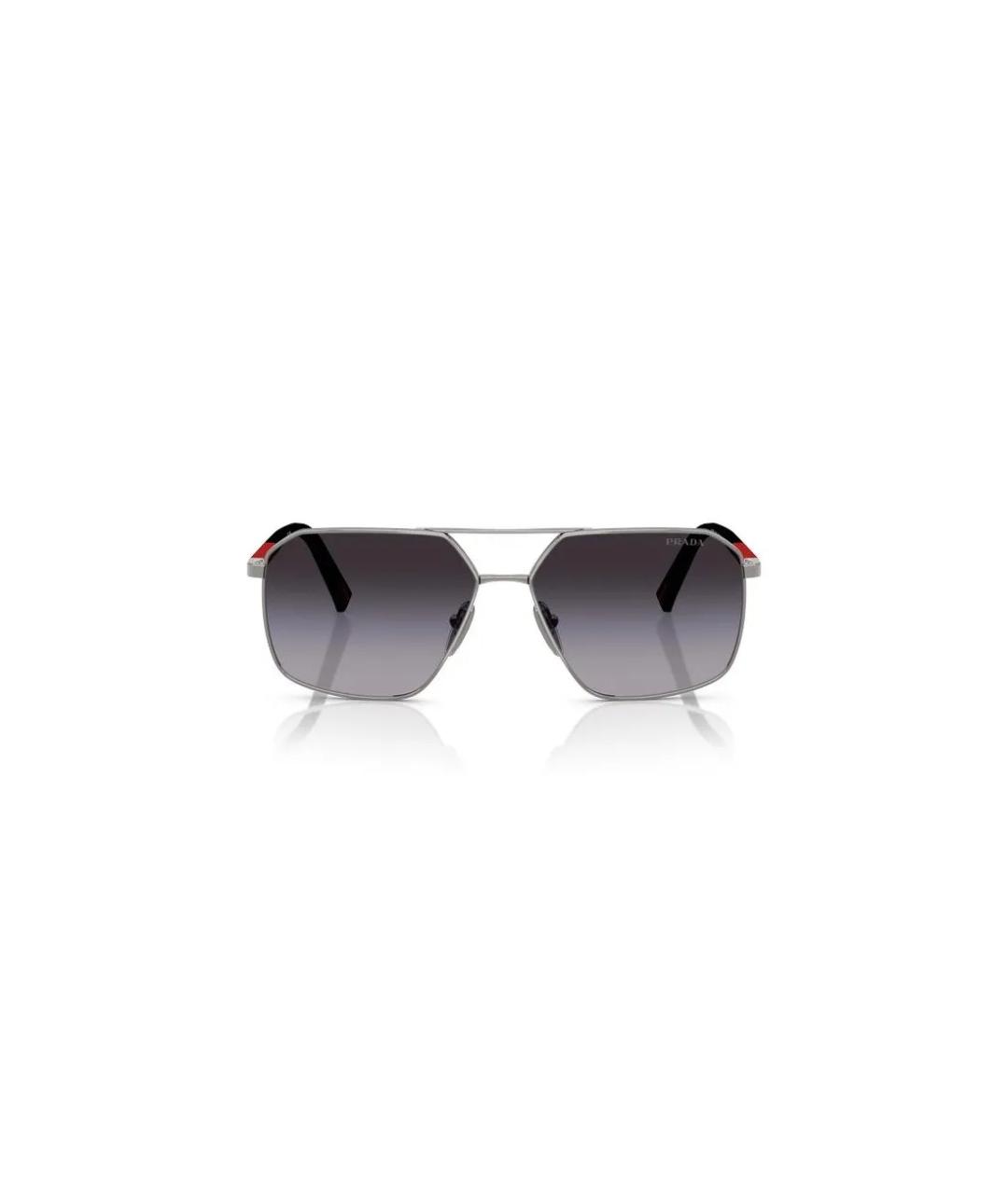 PRADA Серые металлические солнцезащитные очки, фото 2