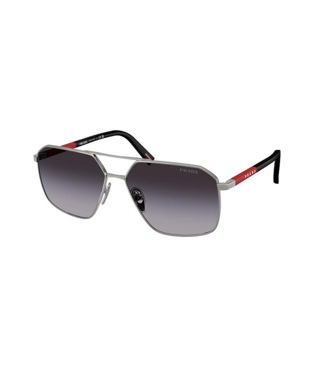 PRADA Серые металлические солнцезащитные очки, фото 1