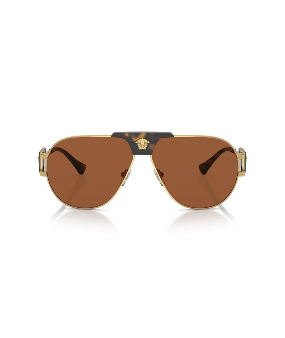 VERSACE Золотые металлические солнцезащитные очки, фото 2
