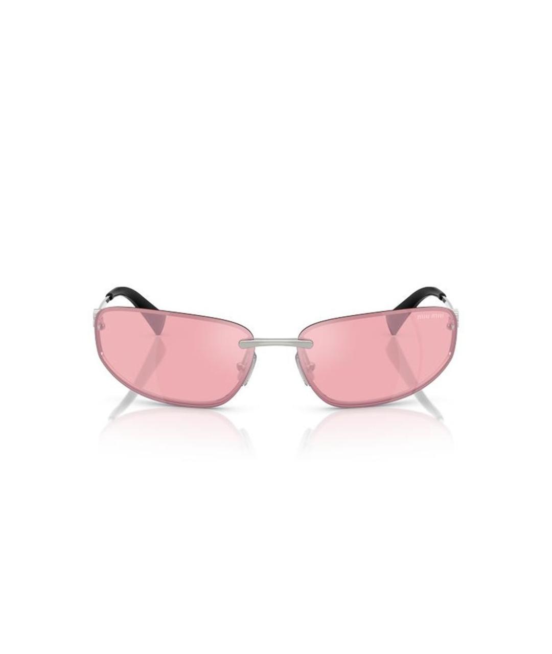 MIU MIU Серебряные металлические солнцезащитные очки, фото 2