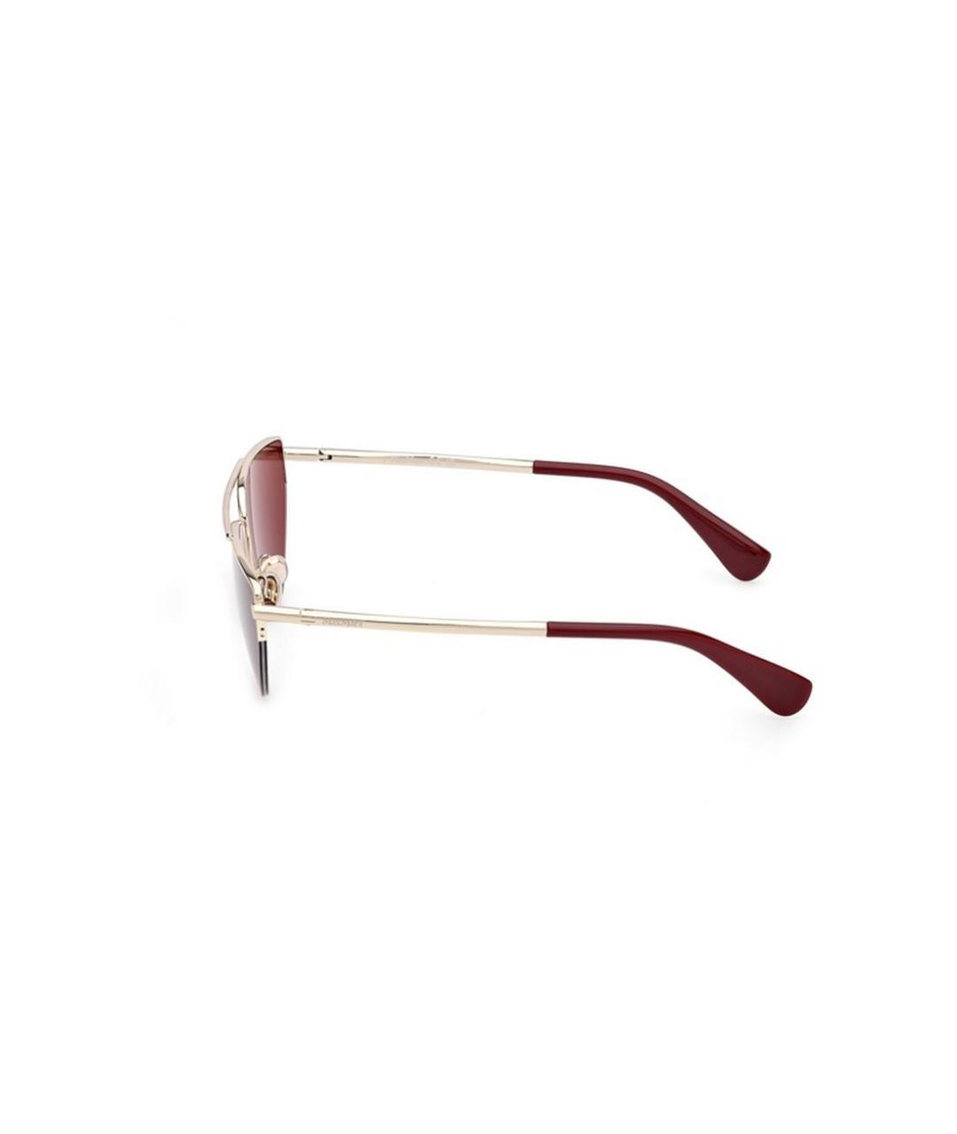 MAX MARA Золотые металлические солнцезащитные очки, фото 2