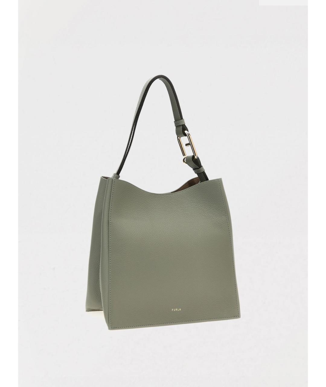 FURLA Зеленая кожаная сумка через плечо, фото 2