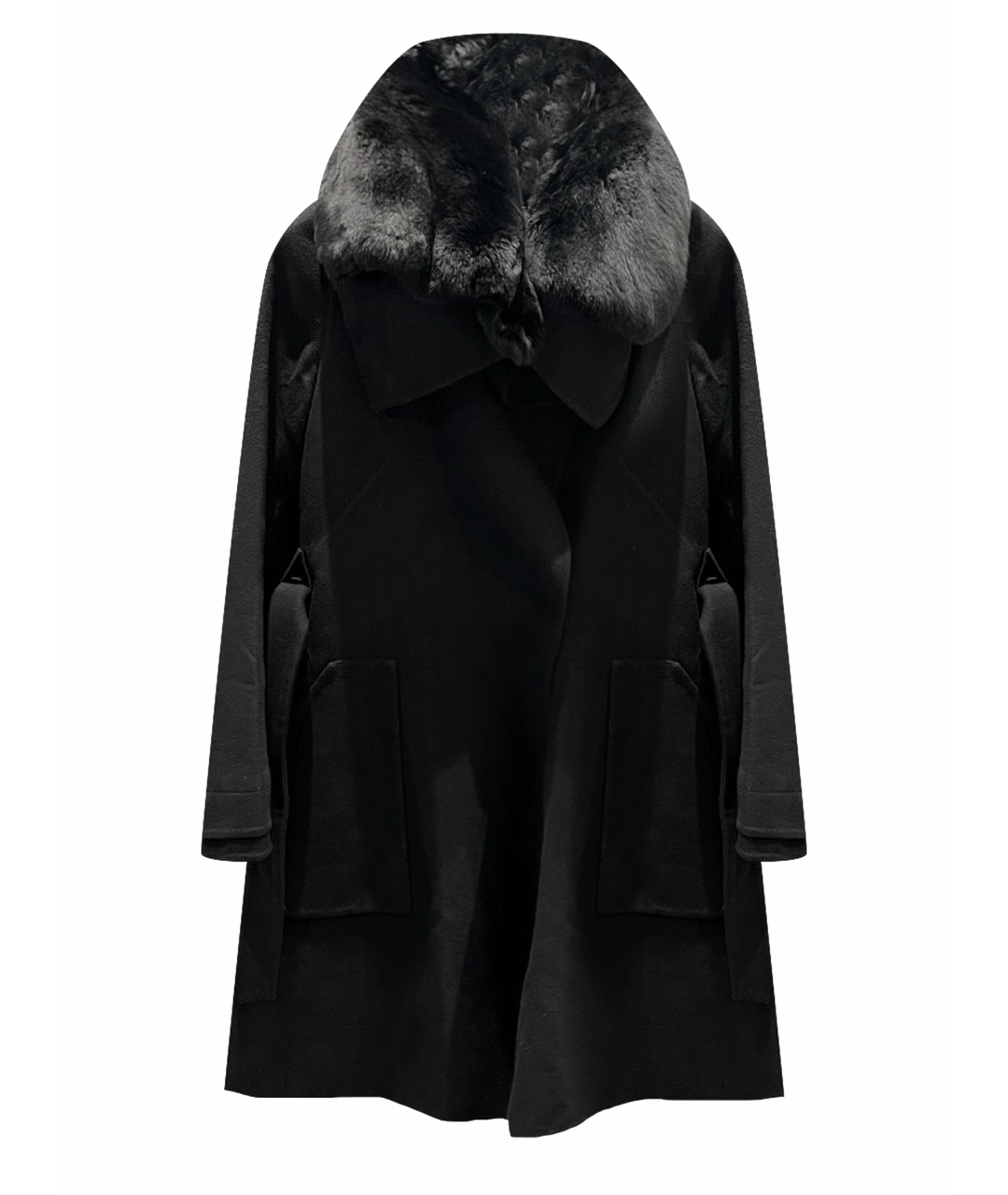 GIORGIO ARMANI Черное шерстяное пальто, фото 1