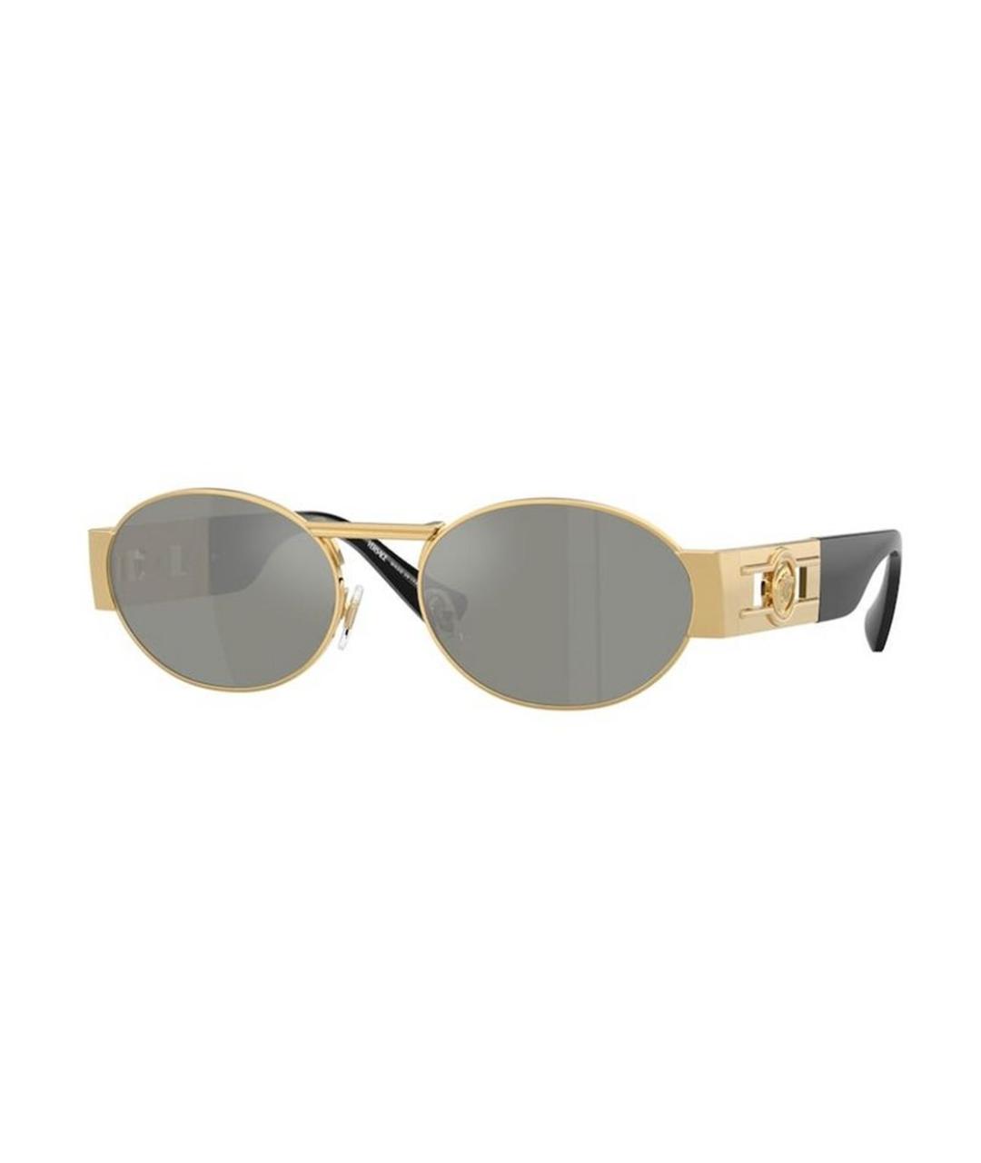 VERSACE Золотые металлические солнцезащитные очки, фото 1