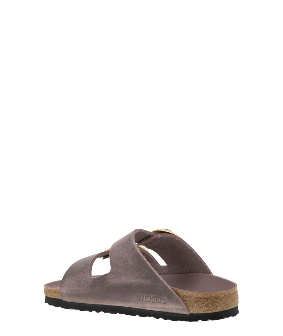 BIRKENSTOCK Фиолетовые кожаные шлепанцы, фото 3