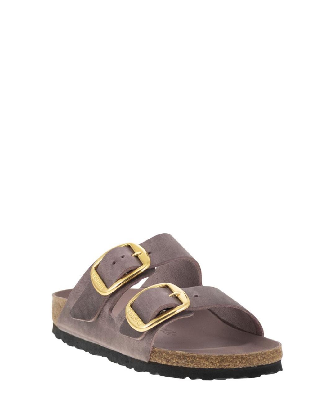 BIRKENSTOCK Фиолетовые кожаные шлепанцы, фото 2