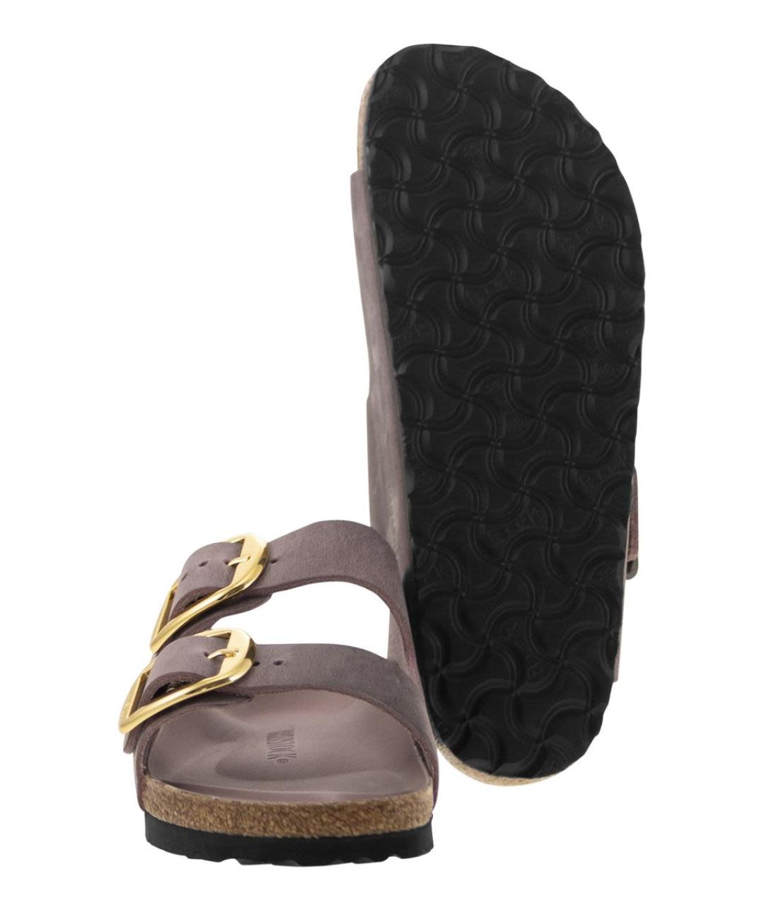 BIRKENSTOCK Фиолетовые кожаные шлепанцы, фото 5