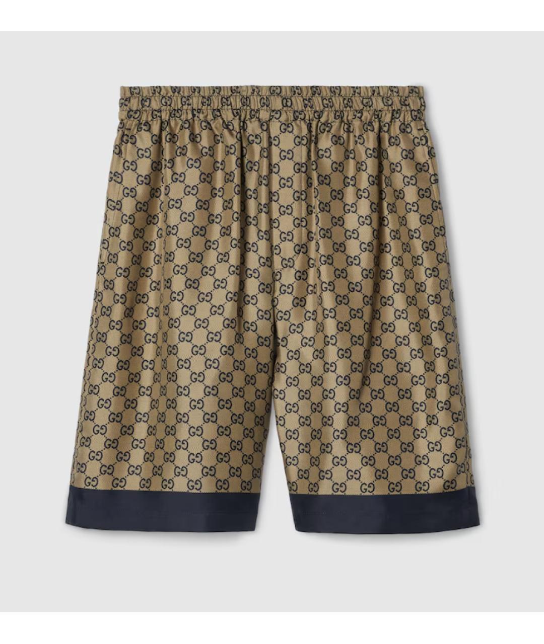 GUCCI Бежевые шелковые шорты, фото 6