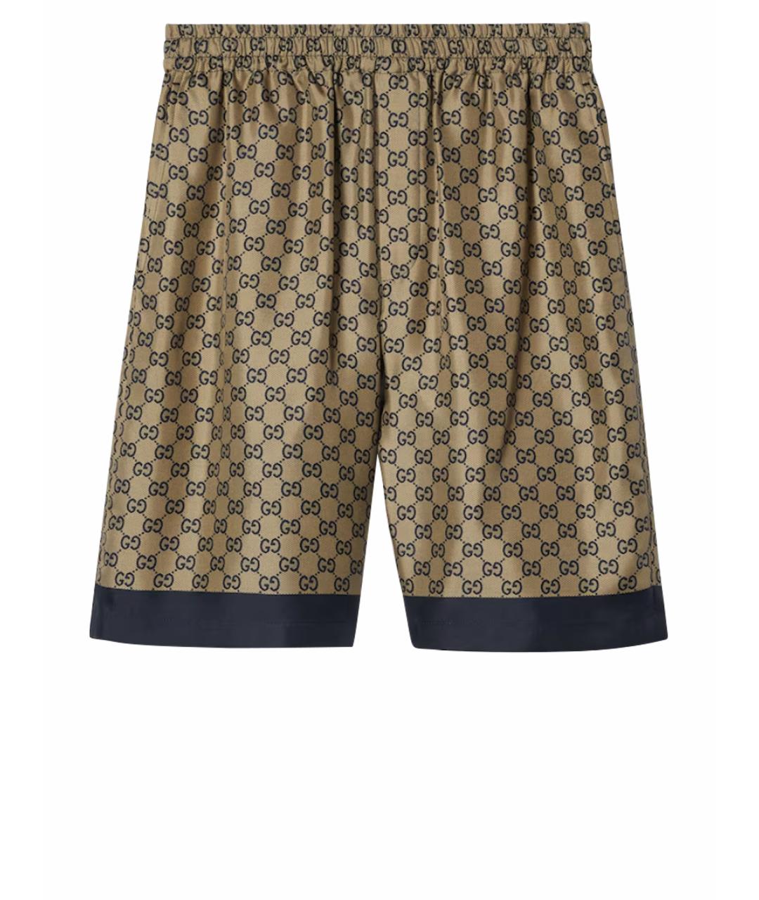 GUCCI Бежевые шелковые шорты, фото 1