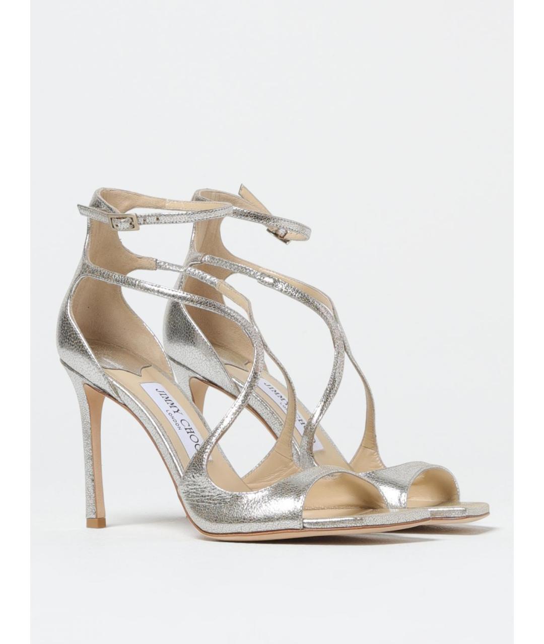 JIMMY CHOO Серебряные босоножки, фото 2