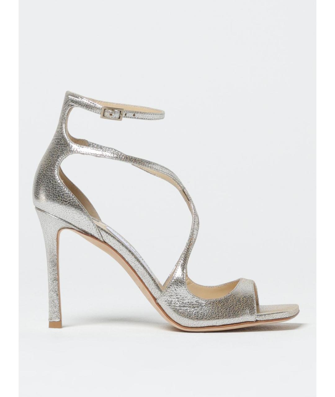 JIMMY CHOO Серебряные босоножки, фото 5