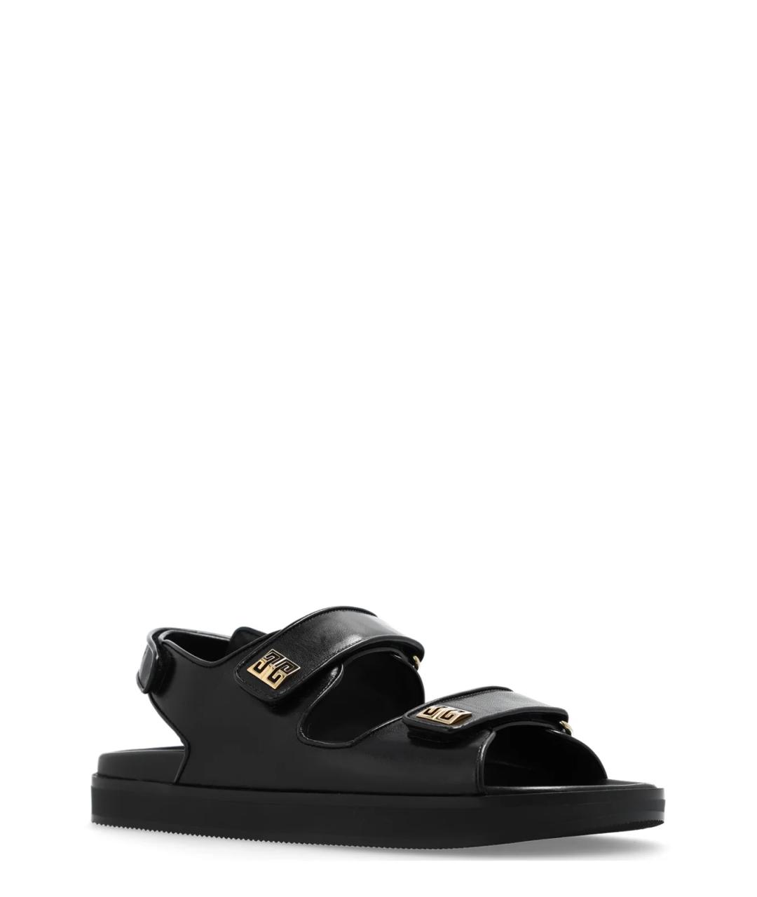 GIVENCHY Черные кожаные сандалии, фото 2
