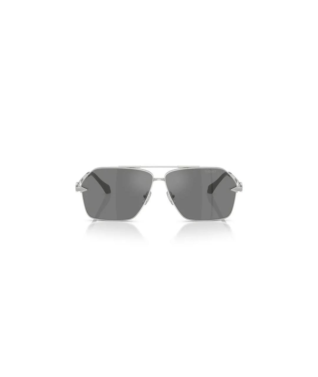 VERSACE Серебряные металлические солнцезащитные очки, фото 2