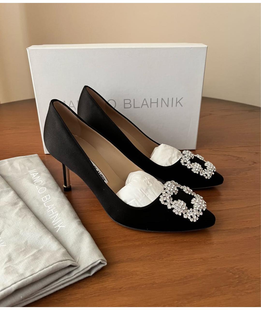 MANOLO BLAHNIK Черные текстильные туфли, фото 2