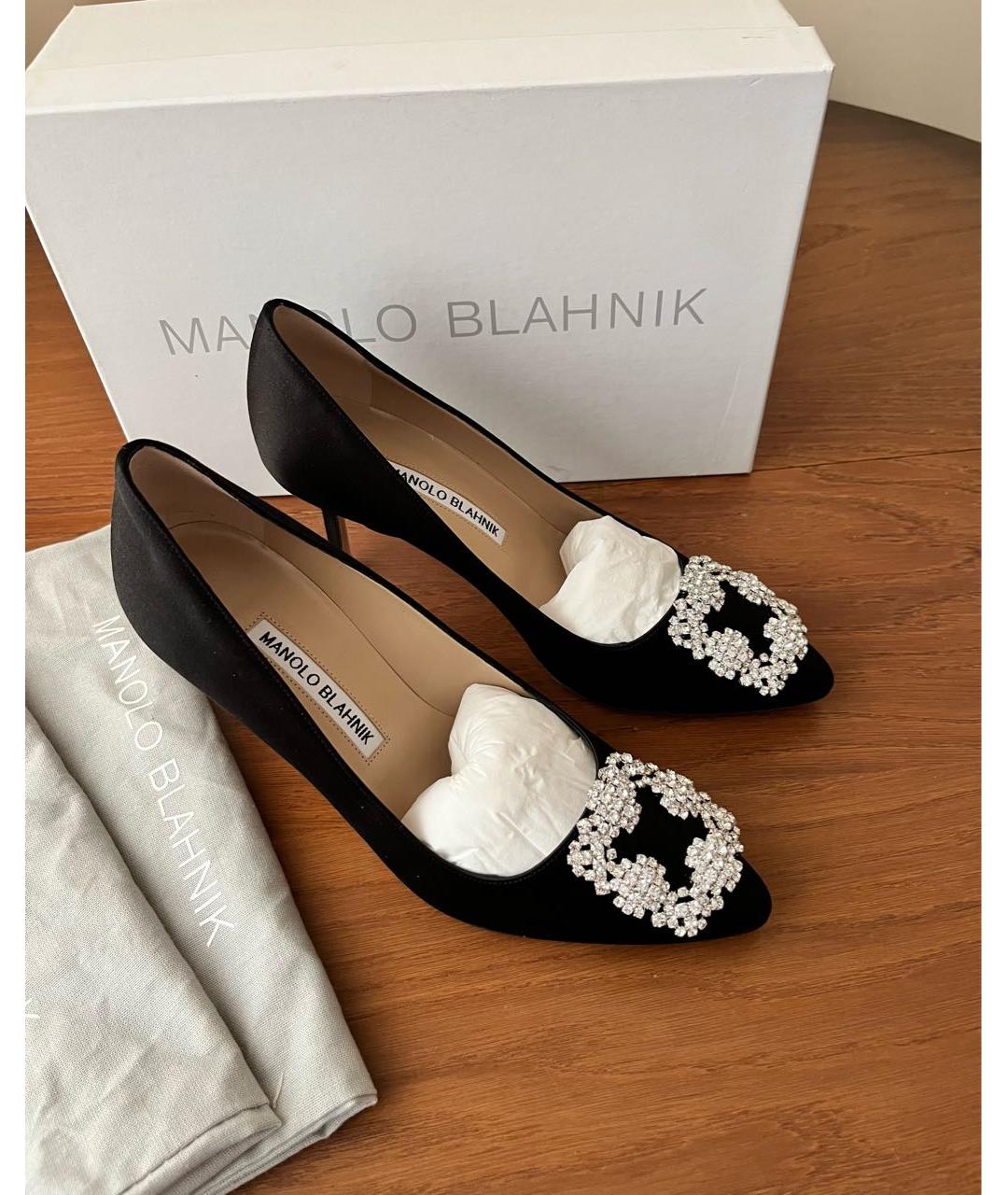 MANOLO BLAHNIK Черные текстильные туфли, фото 3