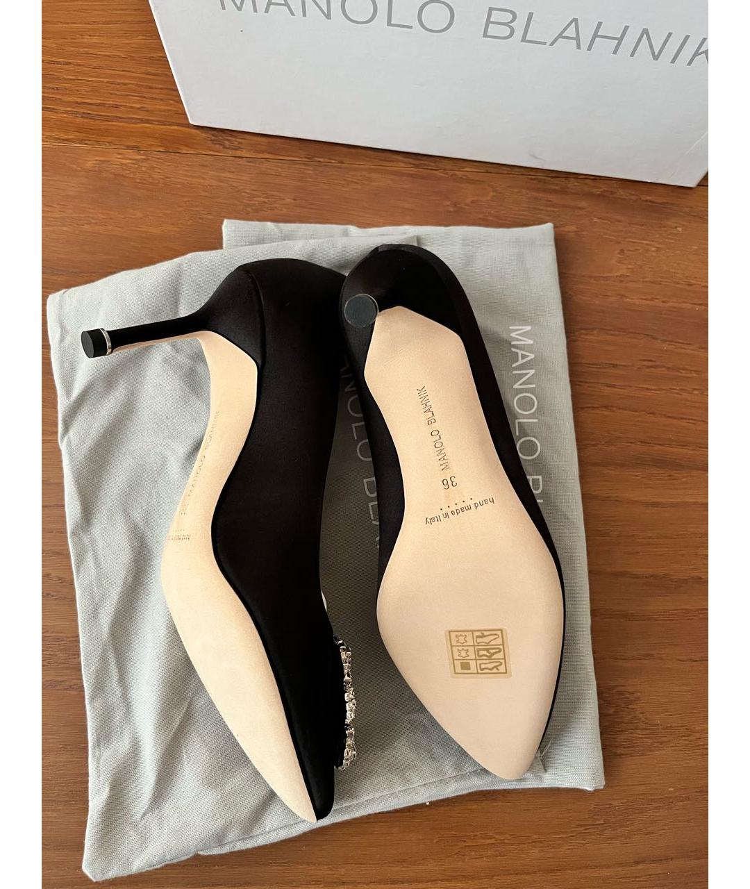 MANOLO BLAHNIK Черные текстильные туфли, фото 4