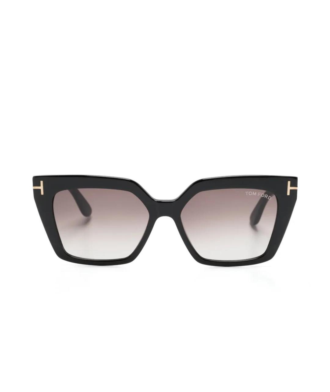 TOM FORD Черные пластиковые солнцезащитные очки, фото 1