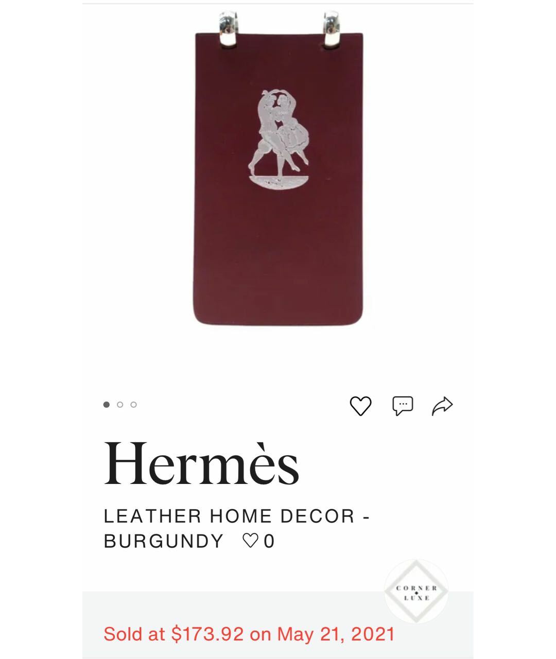 HERMES Бордовая визитница, фото 8