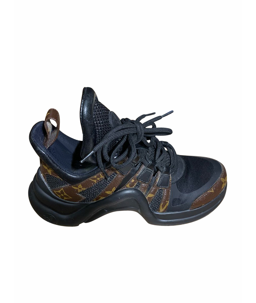 LOUIS VUITTON PRE-OWNED Черные кроссовки из искусственной кожи, фото 1