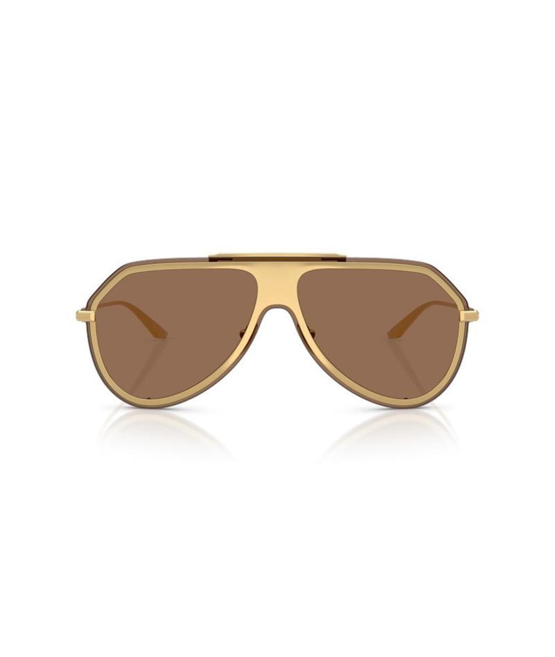DOLCE&GABBANA Золотые металлические солнцезащитные очки, фото 2