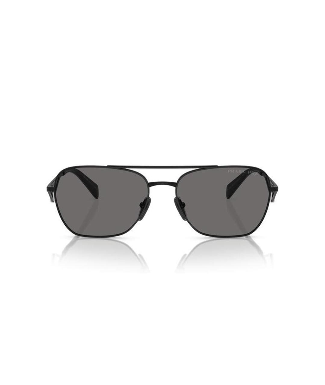 PRADA Черные металлические солнцезащитные очки, фото 2