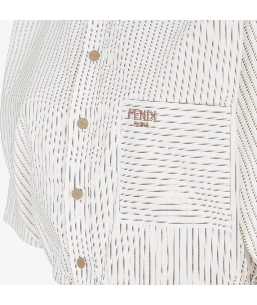 FENDI Бежевая хлопковая рубашка, фото 7