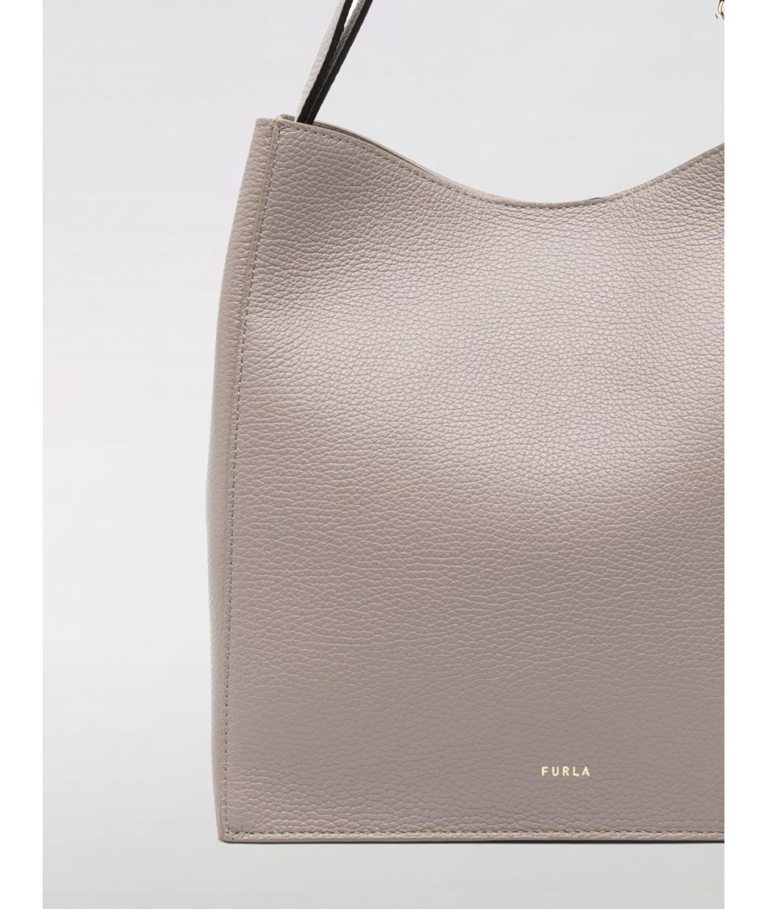 FURLA Серая кожаная сумка через плечо, фото 4