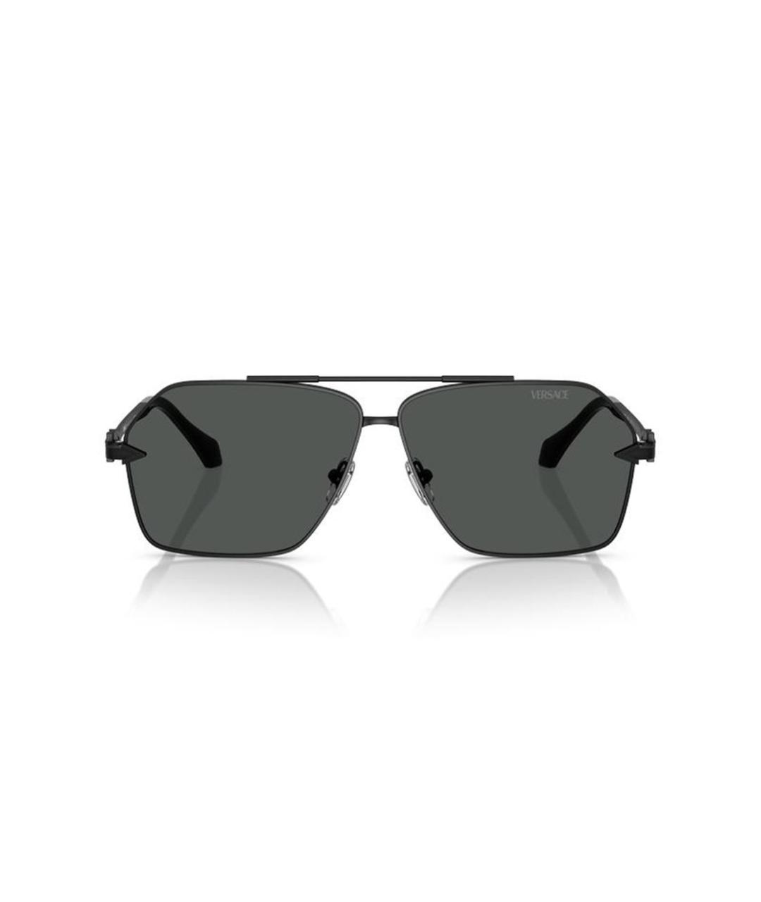 VERSACE Черные металлические солнцезащитные очки, фото 2