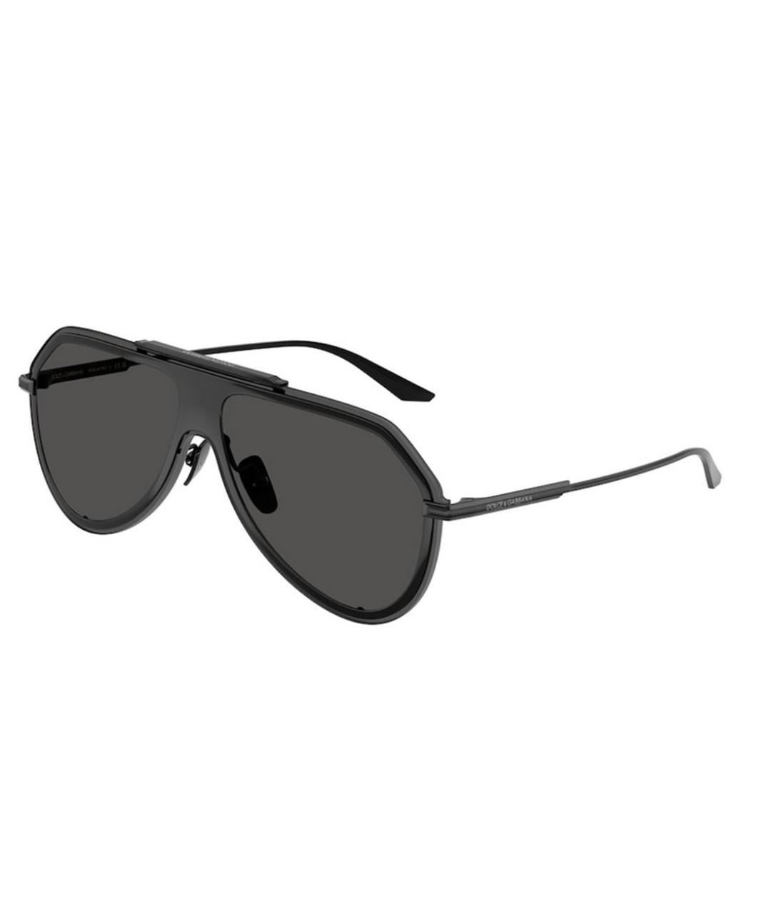 DOLCE&GABBANA Черные металлические солнцезащитные очки, фото 1