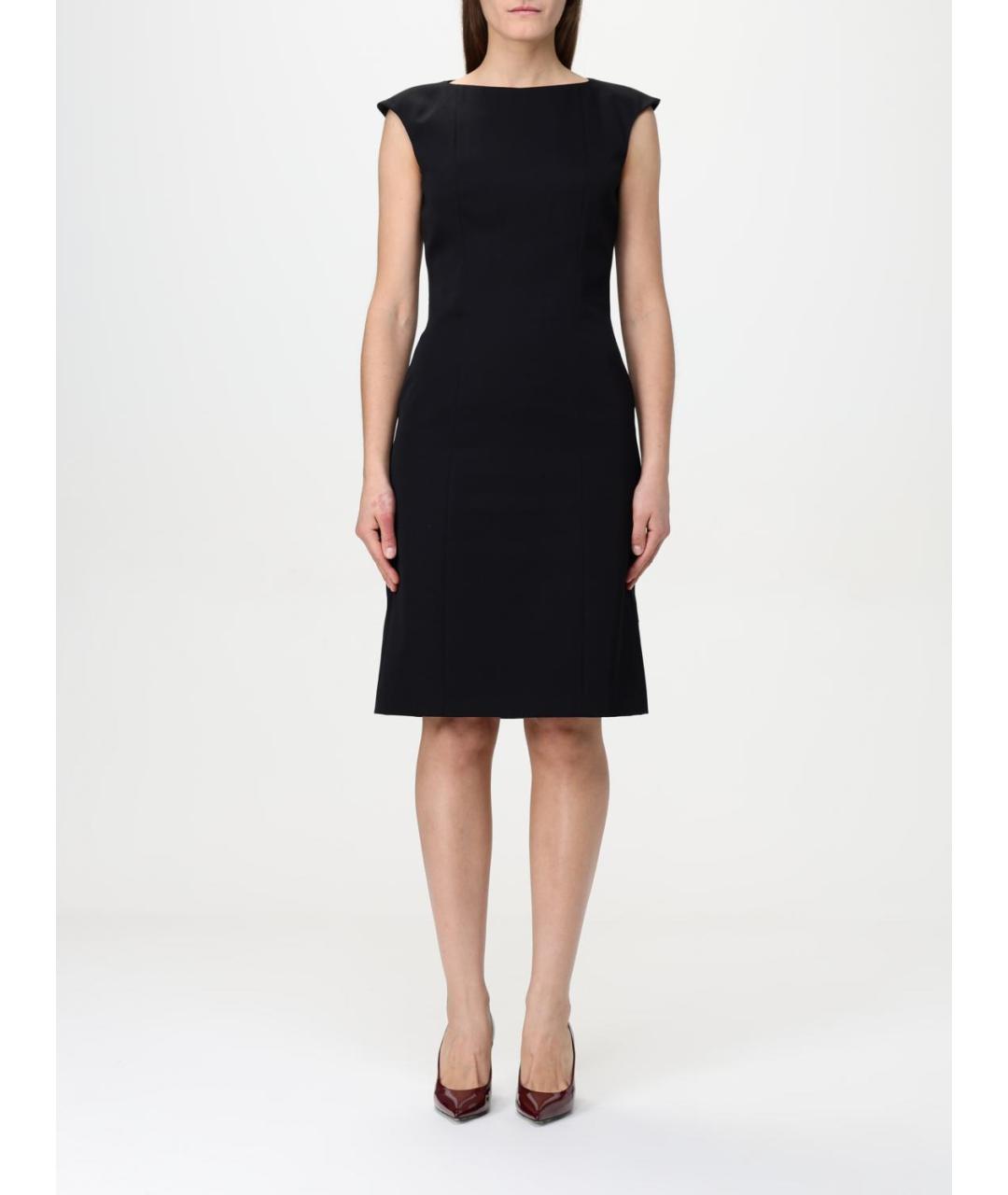 ALEXANDER MCQUEEN Черное шерстяное повседневное платье, фото 2
