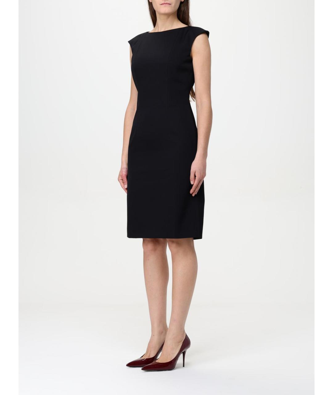 ALEXANDER MCQUEEN Черное шерстяное повседневное платье, фото 4