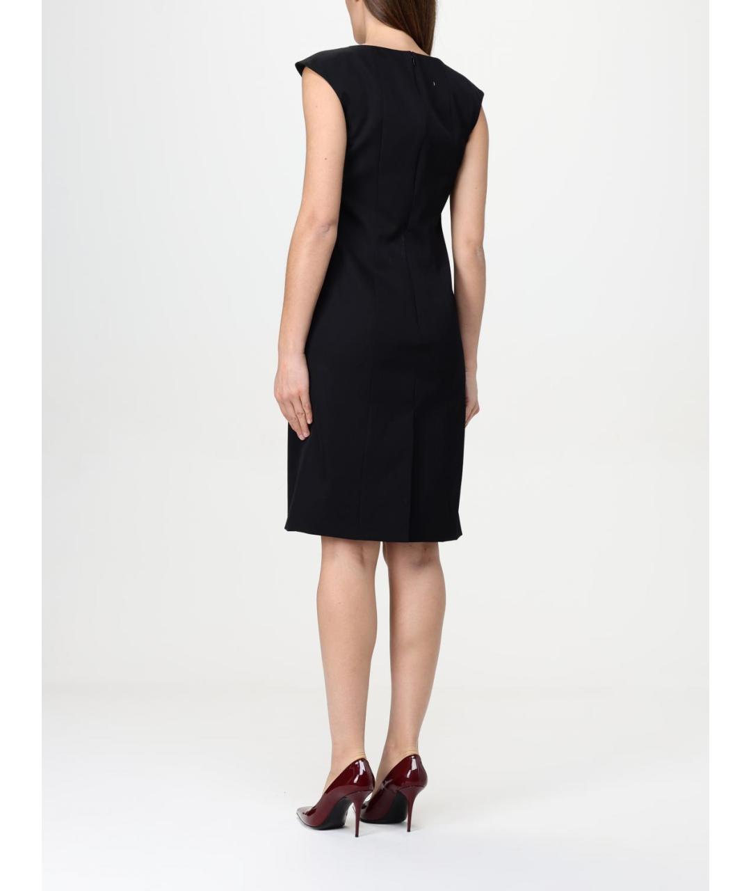 ALEXANDER MCQUEEN Черное шерстяное повседневное платье, фото 3