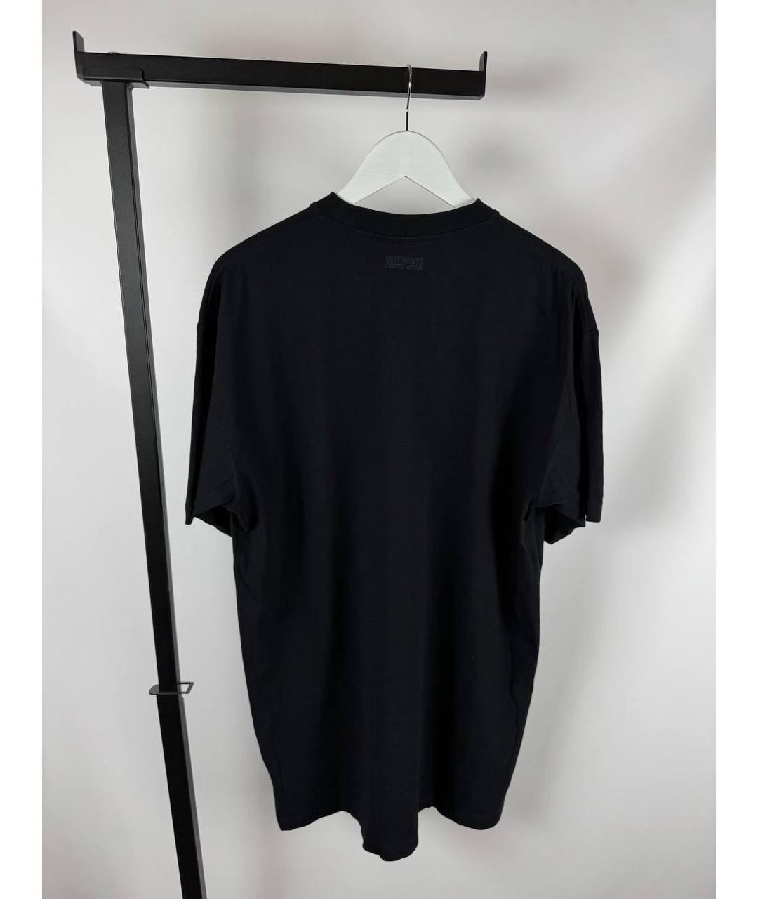 VETEMENTS Черная хлопковая футболка, фото 4